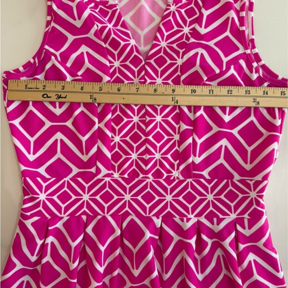 Jude Connally Fuchsia and White Patterned Mini Dress - Picture 3 of 5